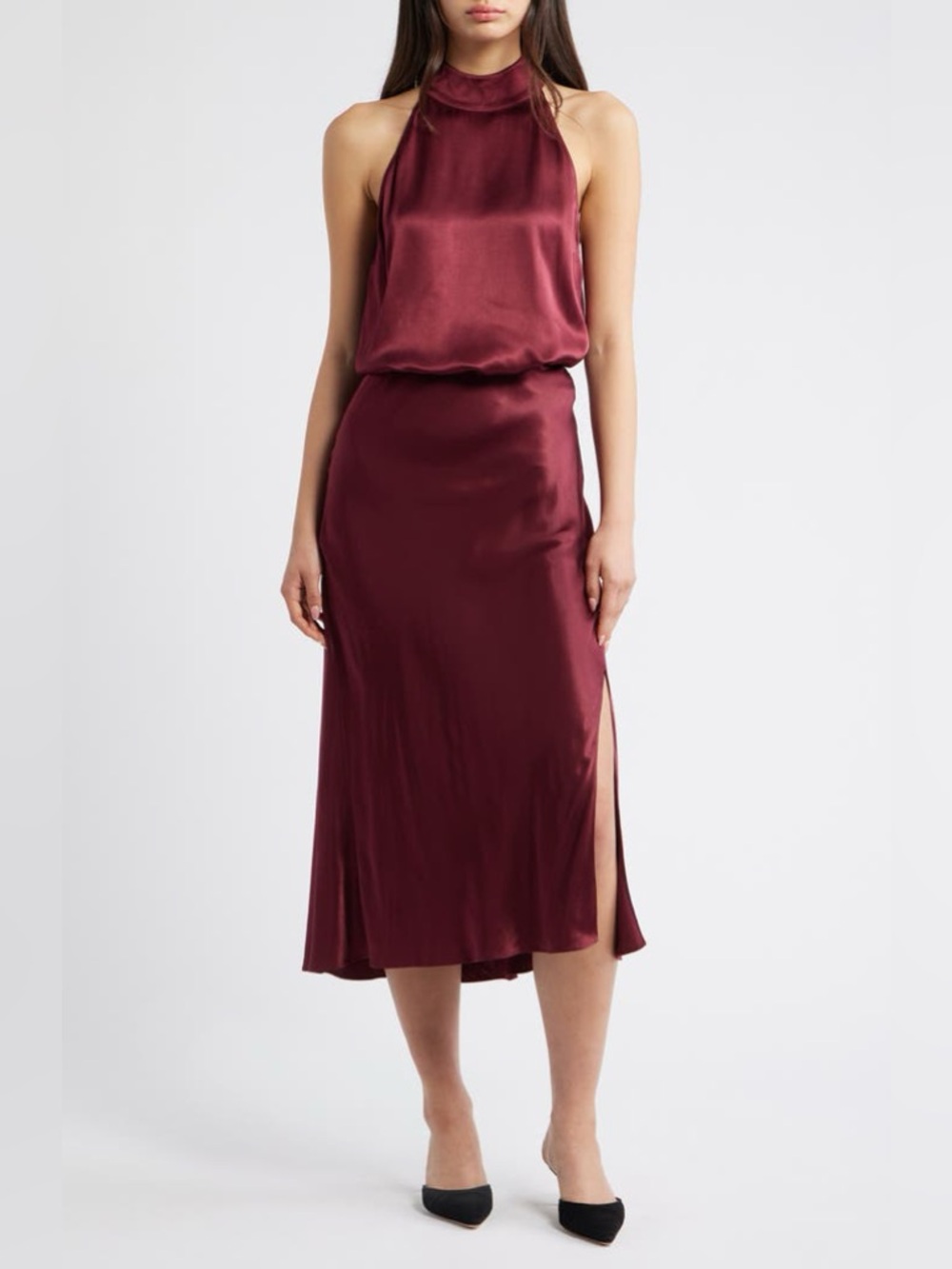 Rails Leah Crepe Halter Top - Burgundy